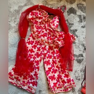 Cute red and white jumpsuit